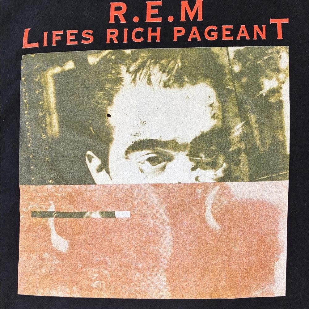 R.E.M., Black Long Sleeve Tee, Life’s Rich Pageant, Album Artwork, Bill Berry